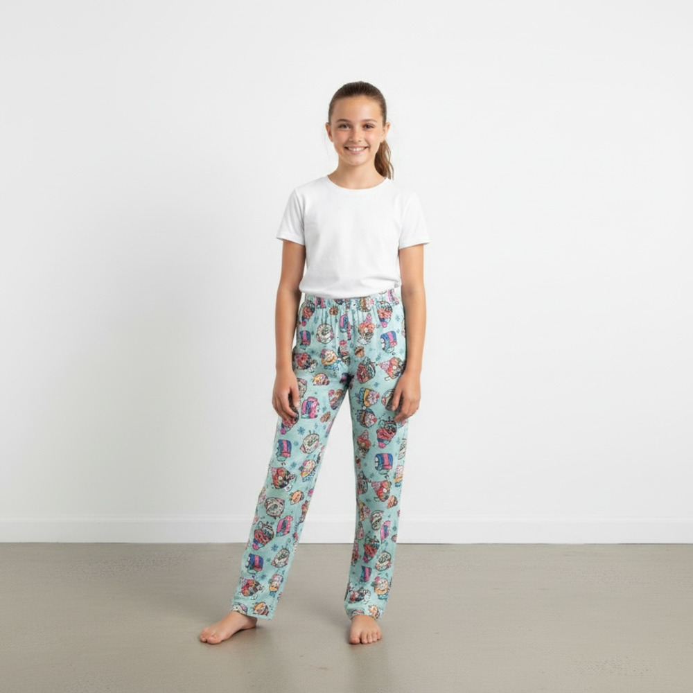PJ Place Girl's Multicolored Cupcake Mugs Print Pajama Pants Size L 10/12